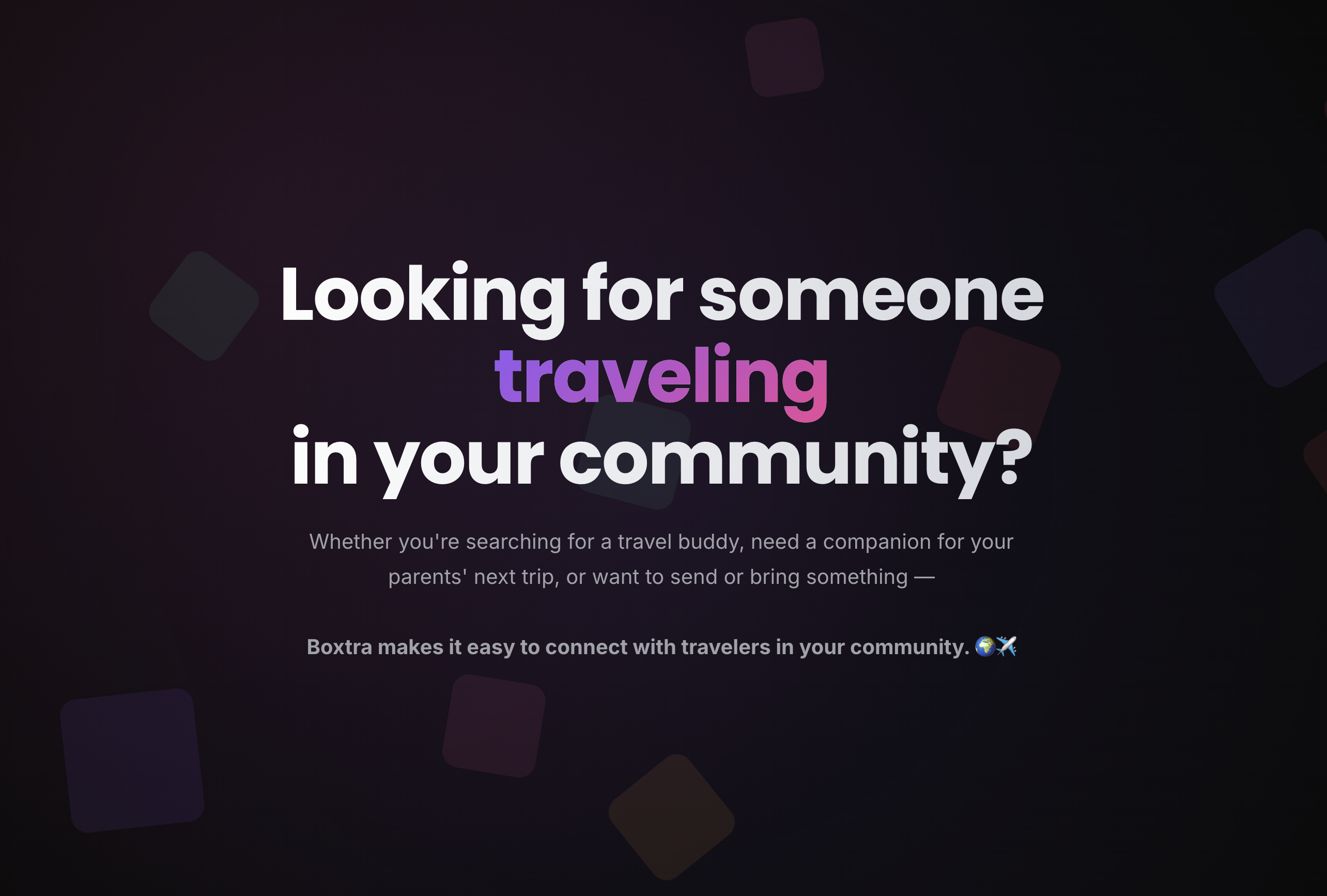 Pairfex Boxtra - Connect with travelers